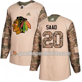 Chicago Blackhawks Brandon Saad 20 Adidas 2017-2018 Camo Veterans Day Practice Authentic Shirt - Mannen